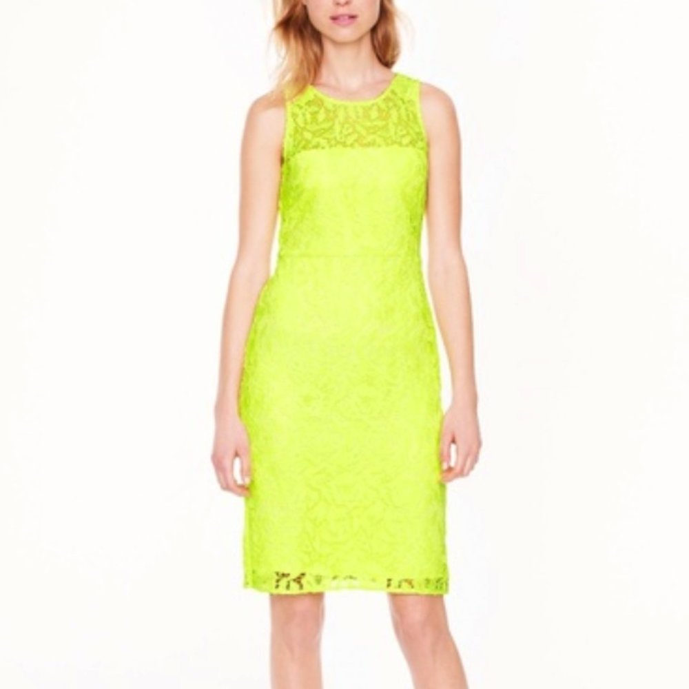 J. Crew Yellow Lace Sheath Dress